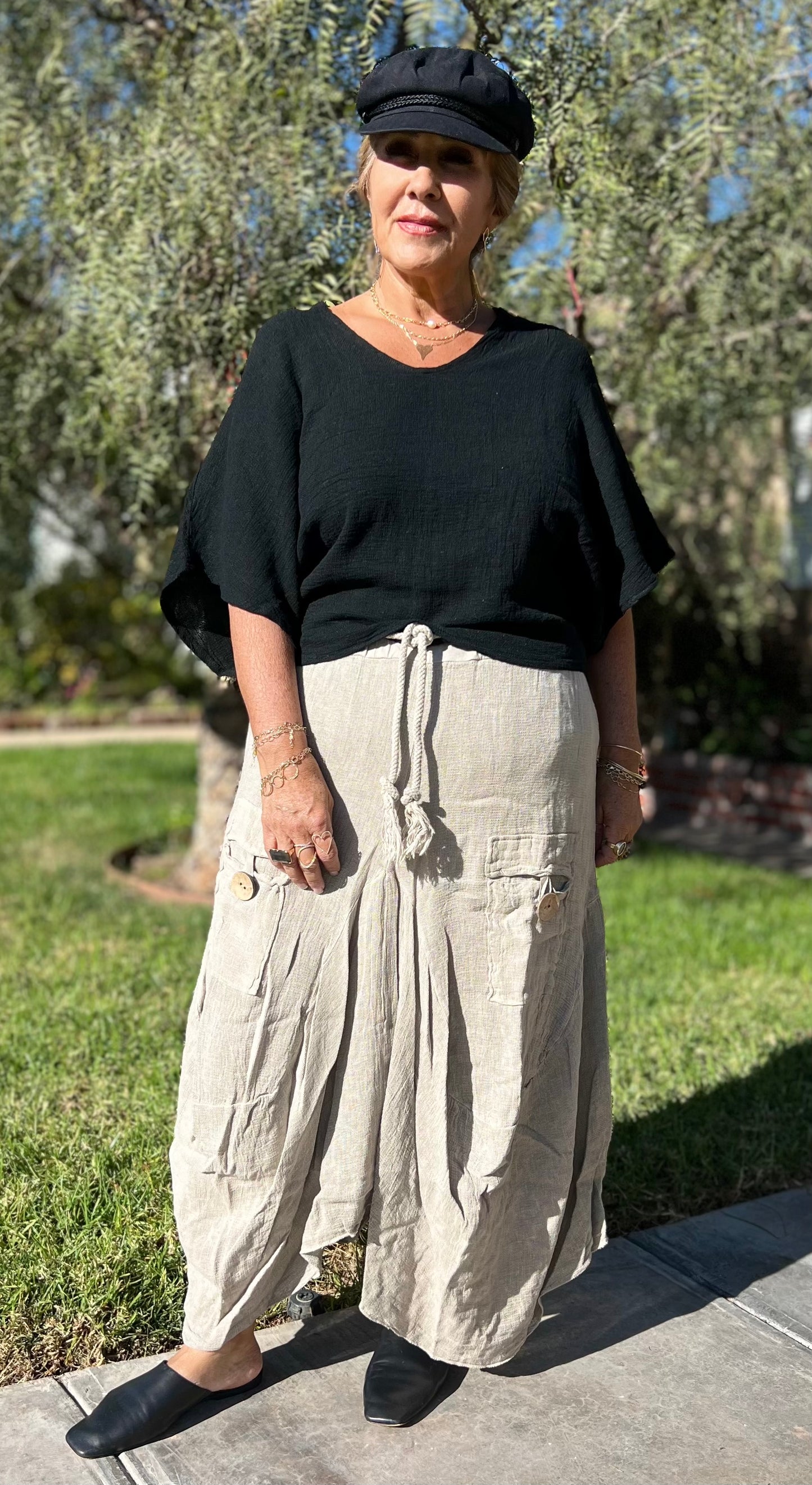 Esmeralda Double Pocket Linen Skirt