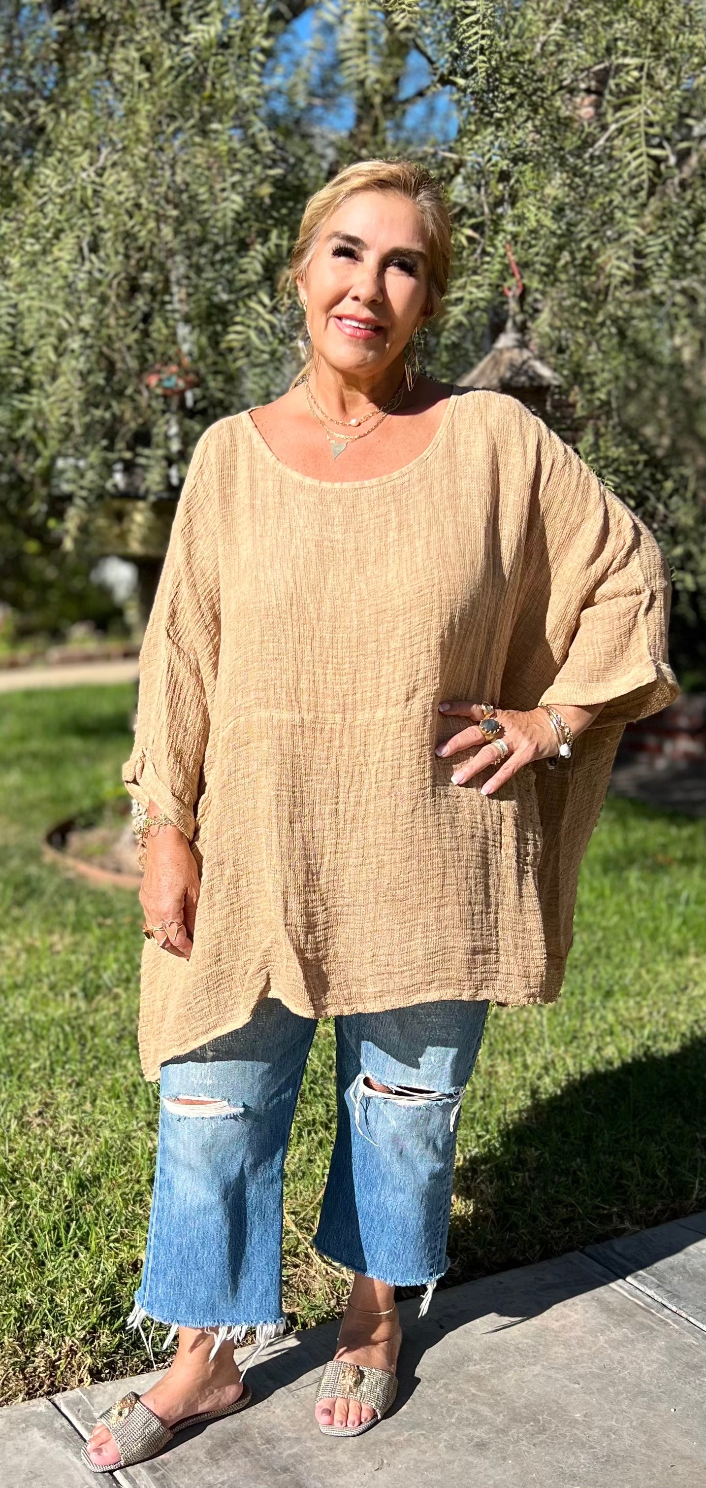 Bethany Oversized Linen Top