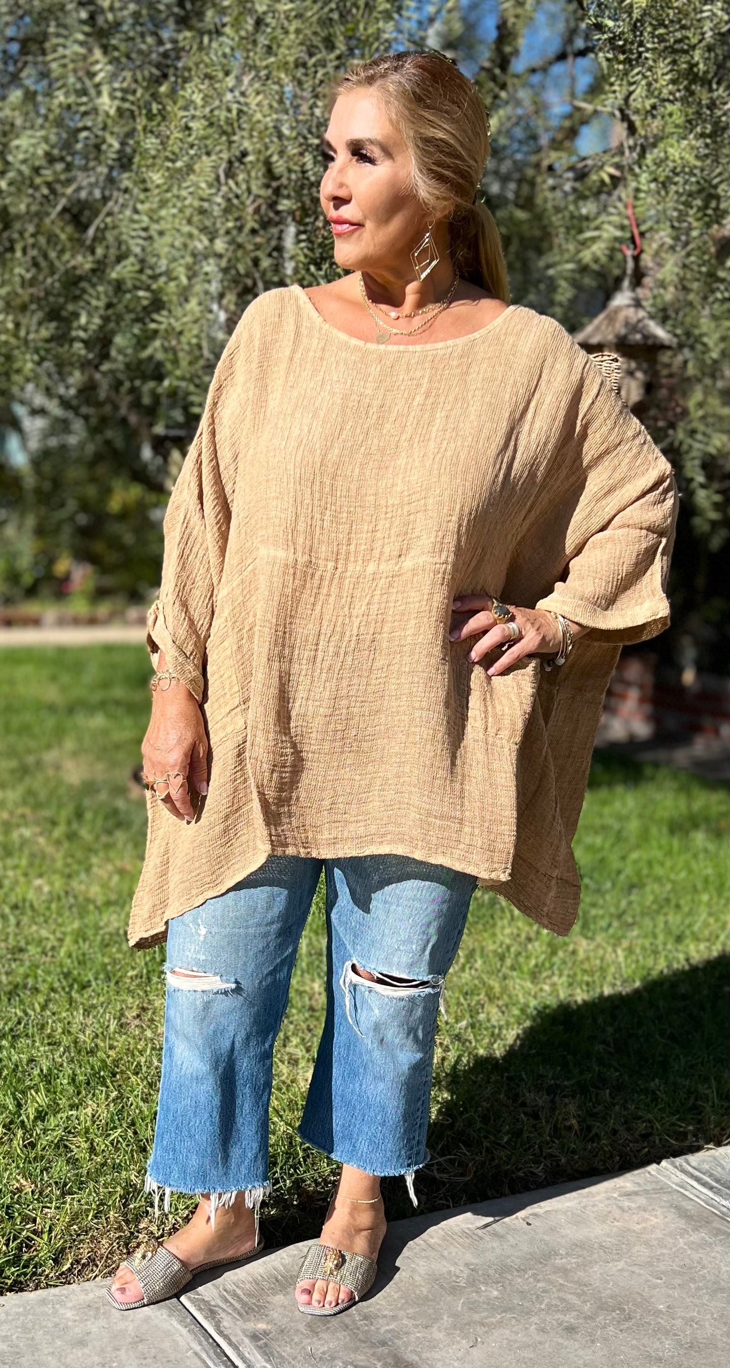 Bethany Oversized Linen Top