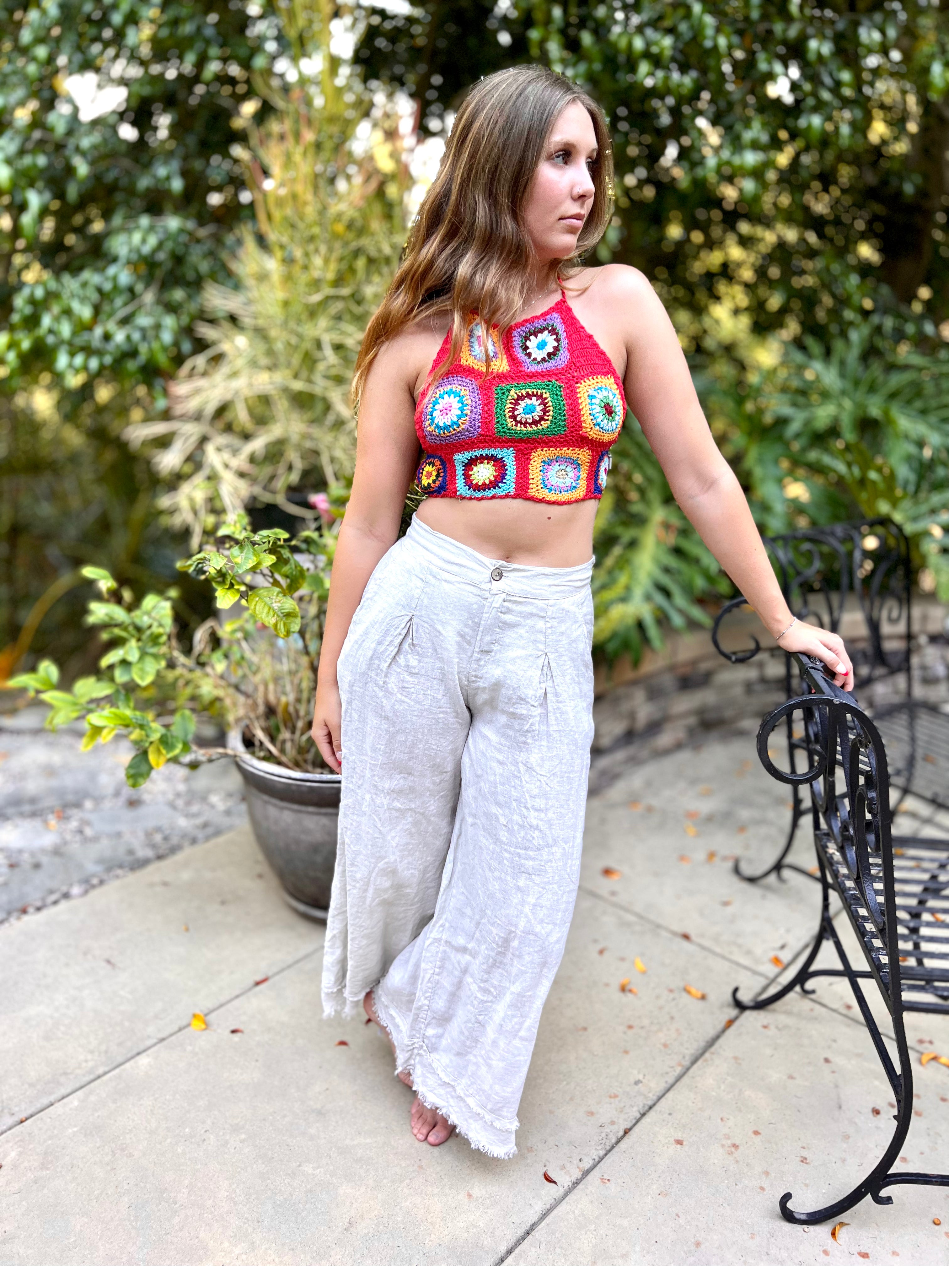 Sunny Crochet Halter Top