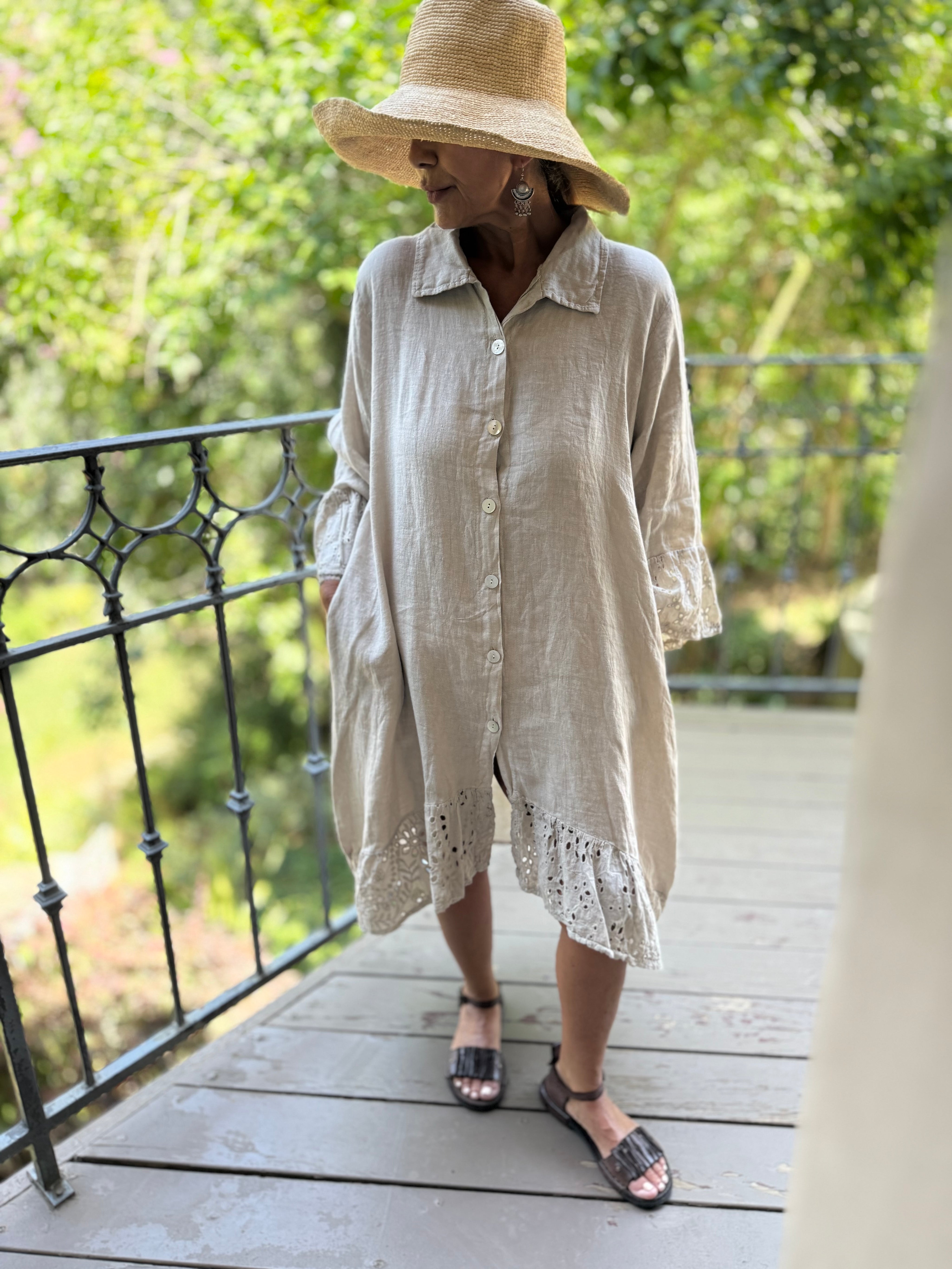 Grace Button Down Linen Dress