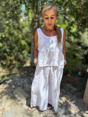 Mia Linen Tie Back Blouse