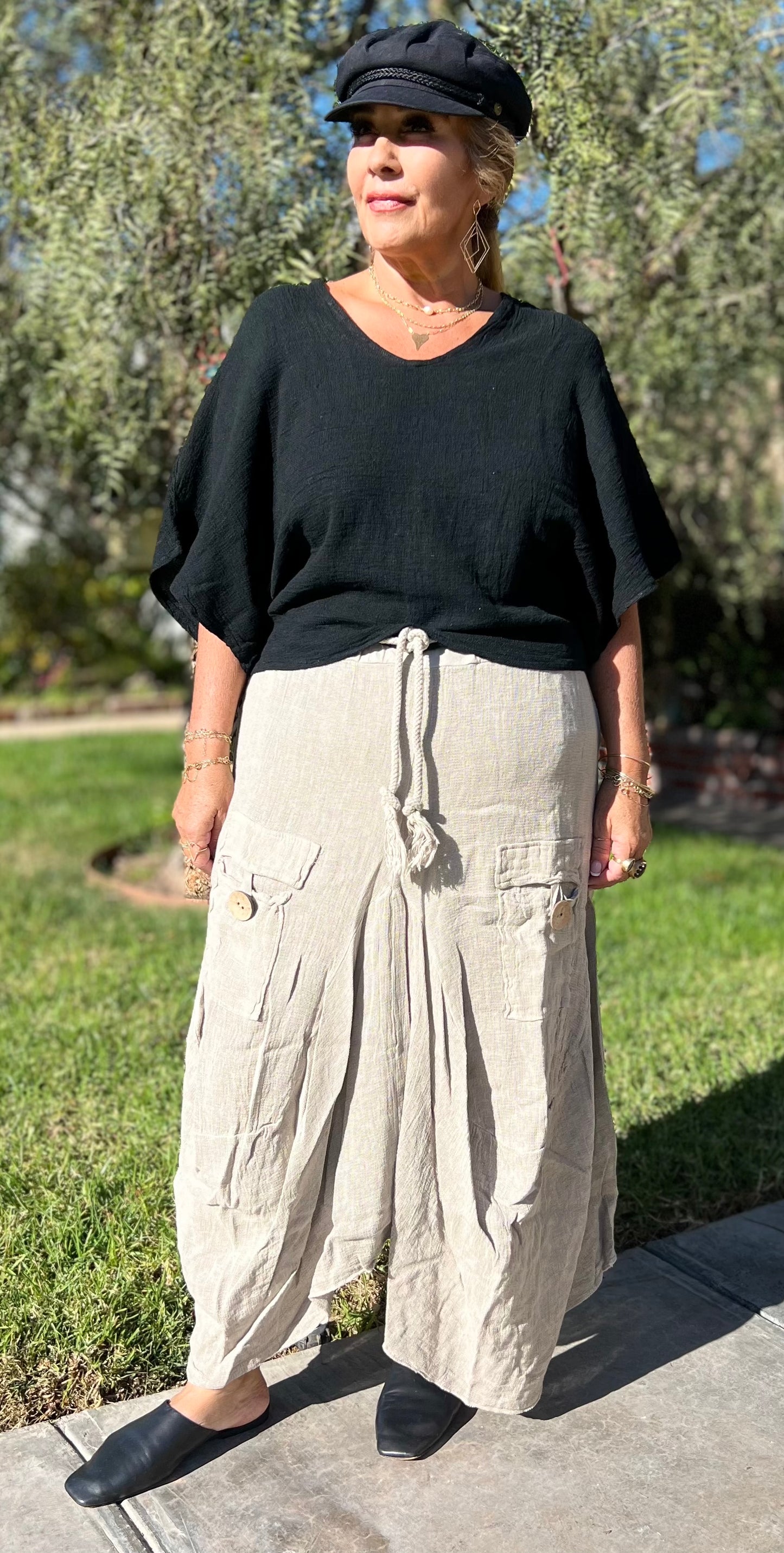Esmeralda Double Pocket Linen Skirt