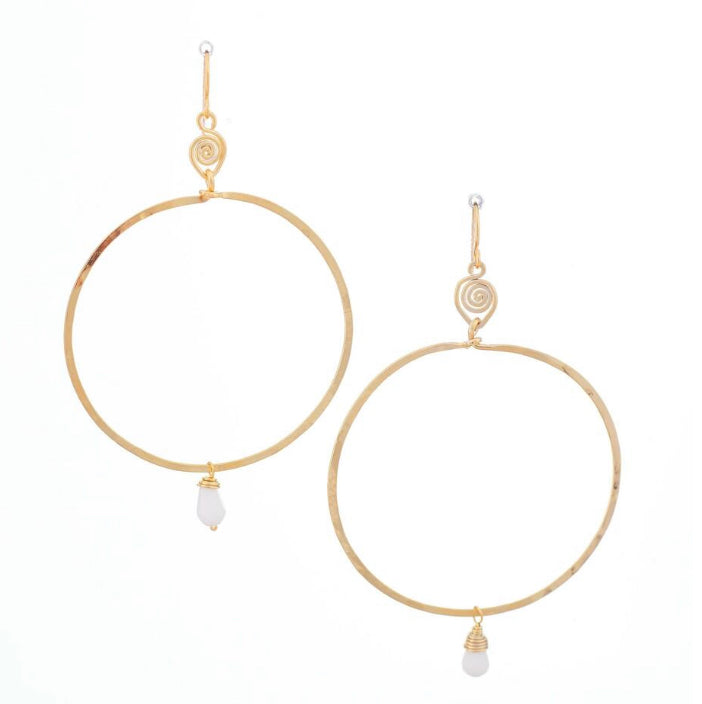 Hammered Boho, Bohemian, Geometric Minimalist Gold Bohemian Earrings