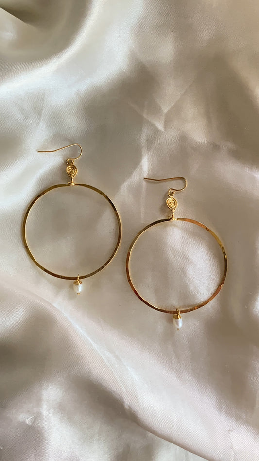 Hammered Boho, Bohemian, Geometric Minimalist Gold Bohemian Earrings